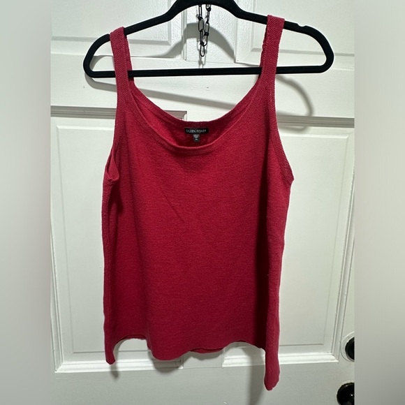 Eileen Fisher Cranberry Women’s Knitted Shell Tank Waist Length Size XL EUC - Picture 2 of 5